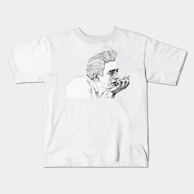 Johnny Cash Kids T-Shirt by paulnelsonesch